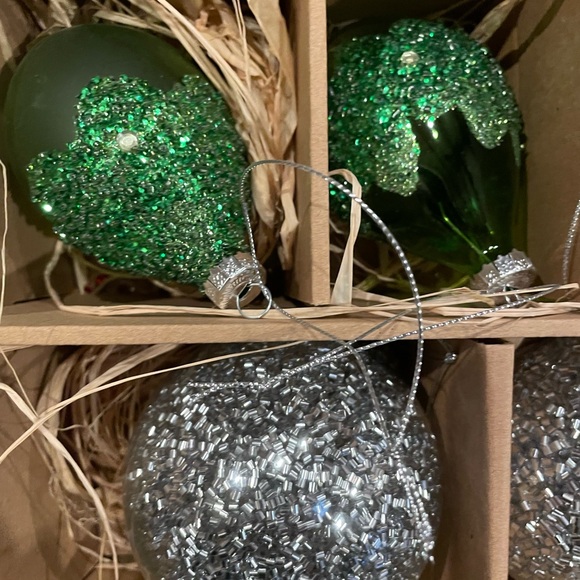 Kirkland’s Assorted Glitter Glass Ornaments - Picture 3 of 15